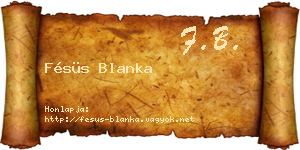 Fésüs Blanka névjegykártya